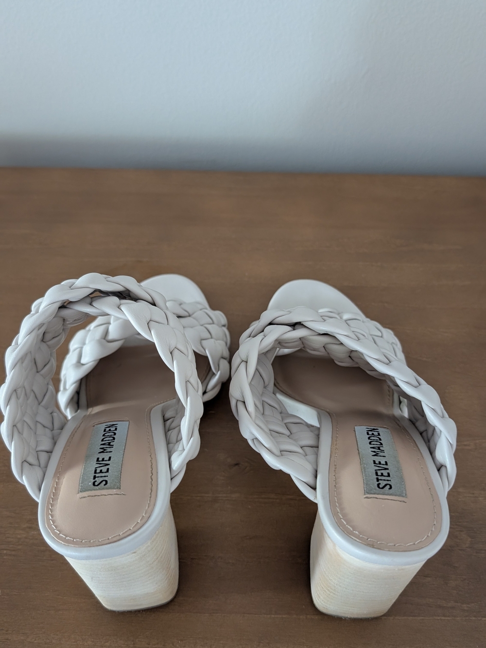 Steve Madden White Braided Slide Sandals - Picture 7 of 9